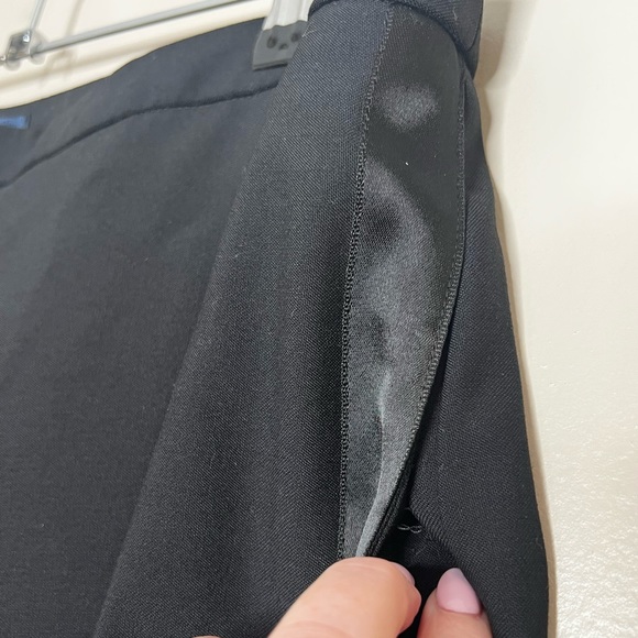 J Crew 100% Wool Black Tuxedo Pant Velvet Stripe Zipper Fly Dressy Business 6 - Picture 10 of 13